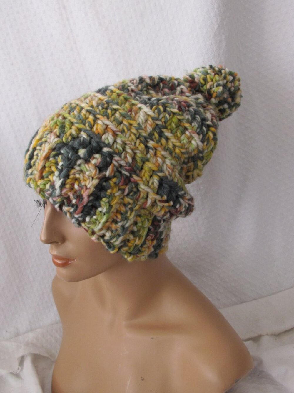 Handmade Herb Wool Blend Chunky Slouch Beanie